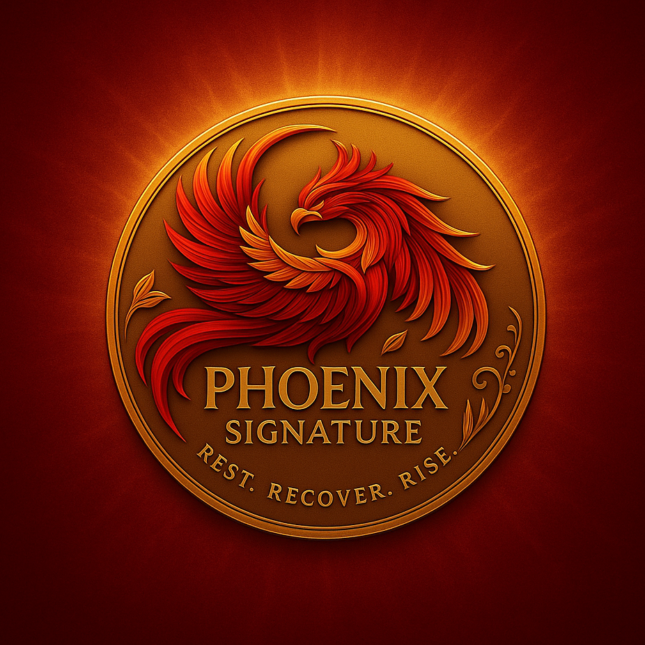 Phoenix logo with 'Phoenix Signature' text on a red background